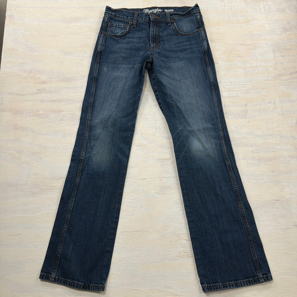 Wrangler Jeans Retro Relaxed Boot 31x34 WRT20JH Stretch Blue Denim Mens